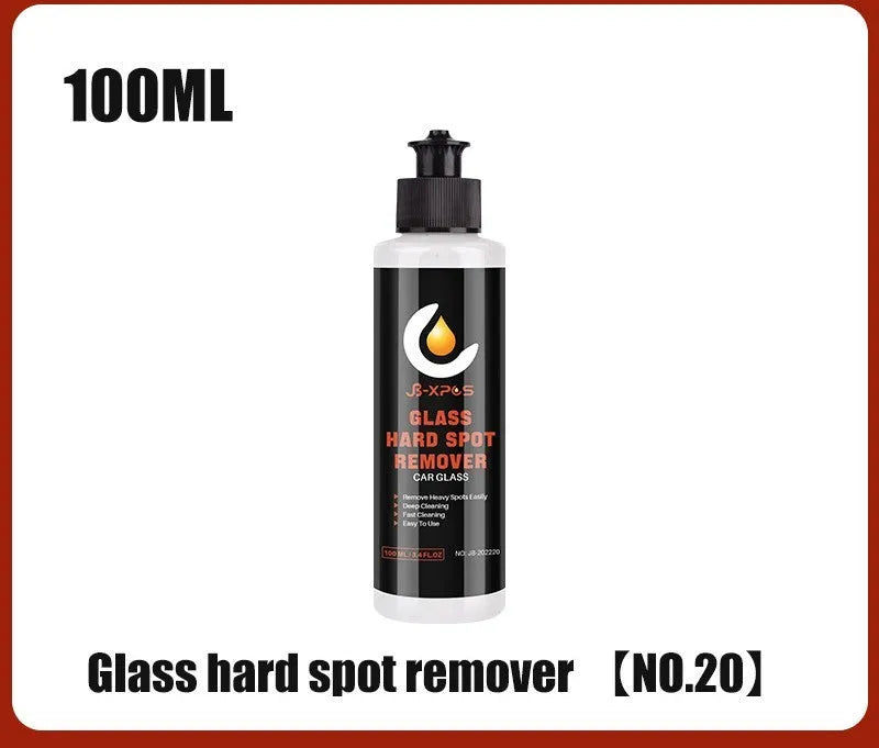 Jar of glass oil film remover cleaning cream paste for car and home windows