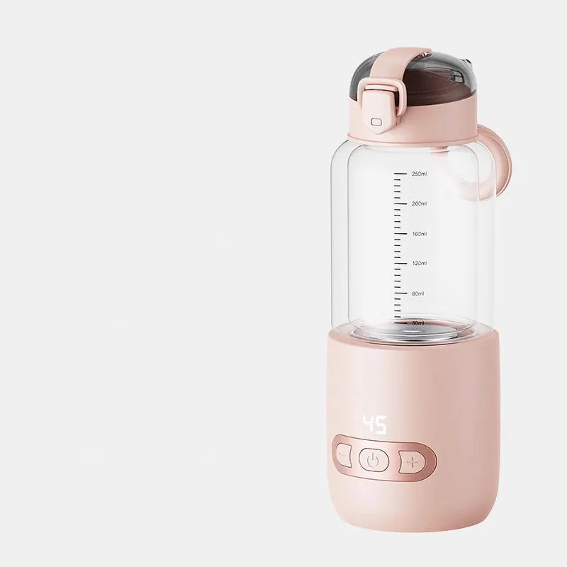 Wireless portable glass thermostatic milk mixer for baby formula in home and travel use