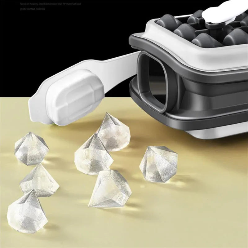 Portable silicone ice ball mould and water bottle in light grey, sky blue, or transparent white colours