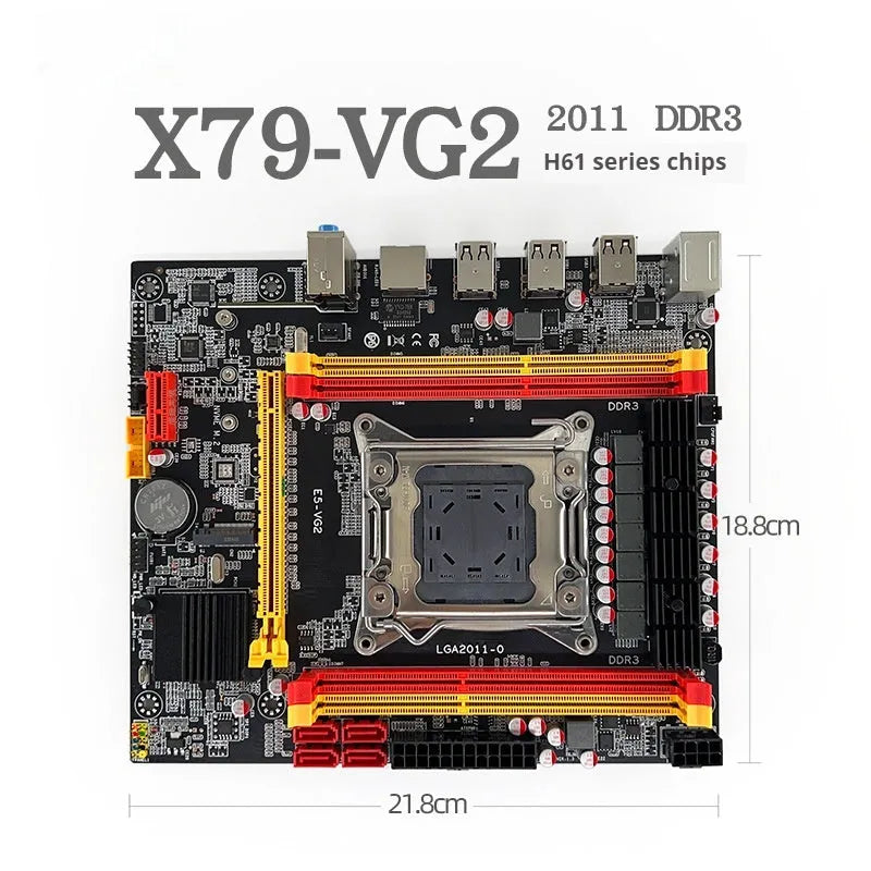 X79-VG2 desktop motherboard with LGA 2011 socket, four DDR3 slots, and PCIe 16X slot