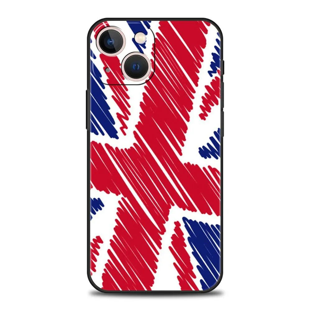Painted TPU phone case with cartoon and plant design for iPhone 11 to 16 series