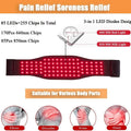 Black infrared red light therapy belt for waist pain relief with adjustable strap