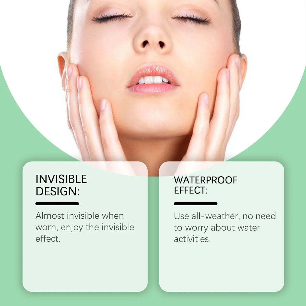 Invisible face lift tape kit with collagen and hyaluronic acid ingredients for facial contouring