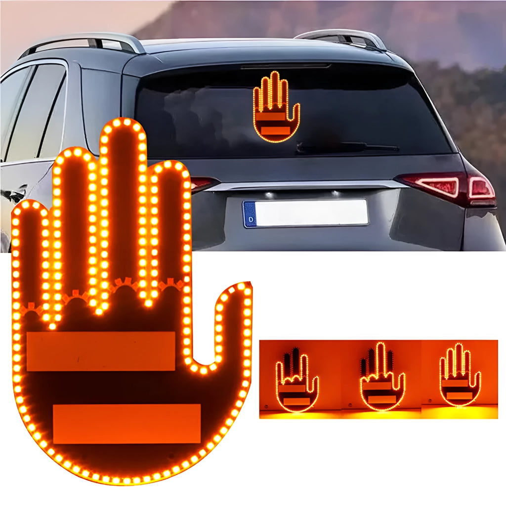 Black plastic LED gesture car light with remote control showing three illumination modes