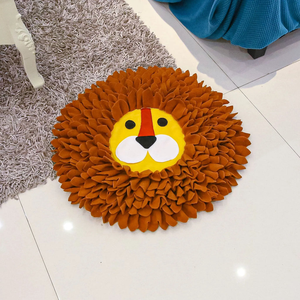 Brown Lion Sniffing Pad pet enrichment mat measuring 33cm long with a textured surface for hiding treats.