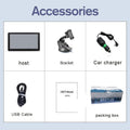 7-inch car GPS navigation device with touch screen display showing map route guidance
