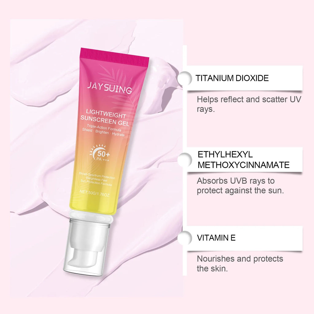 Lightweight protective sunscreen cream tube with natural ingredients for summer outdoor use