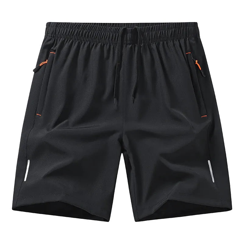Men's black basketball training shorts with straight leg cut and loose fit for summer sports