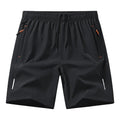 Men's black basketball training shorts with straight leg cut and loose fit for summer sports