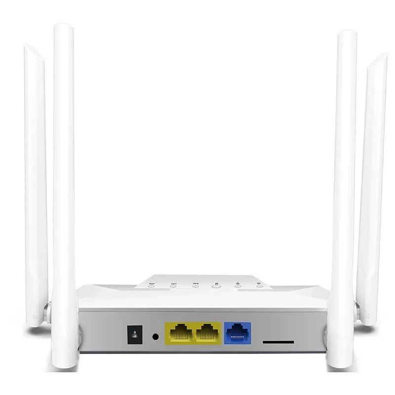 White compact 300Mbps 2.4G wireless router home card with LTE support, 86.5mm cube size