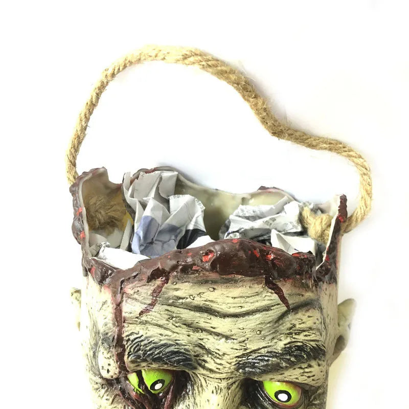 Halloween decorations tote bag, vinyl handbag with rope handles, 35-40cm height, 15-16cm width.