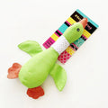 Blue duck-shaped dog plush toy with squeakers for chewing and play