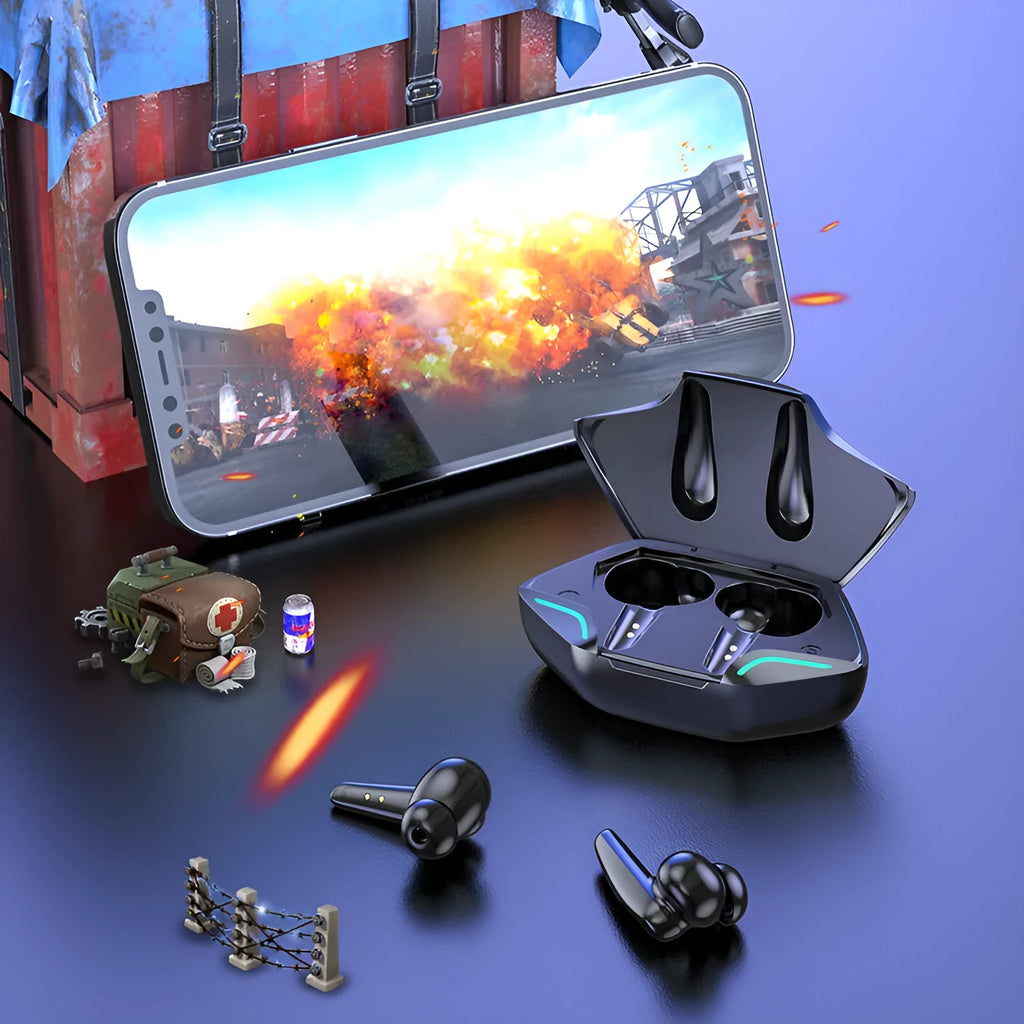 Wireless binaural TWS gaming headset Bluetooth 5.0 low latency black KS08 private mold earplug type
