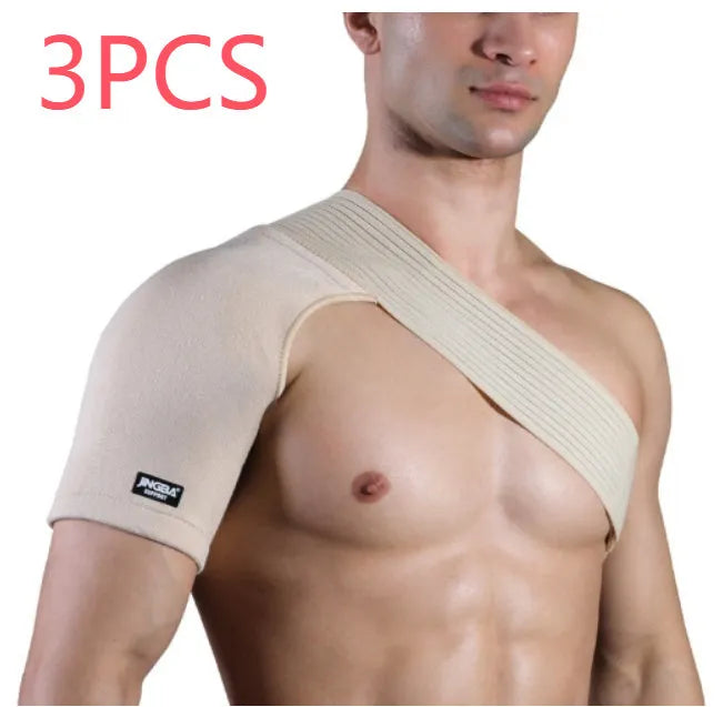 Adjustable one shoulder sports protective gear in skin colour with strap for universal fit
