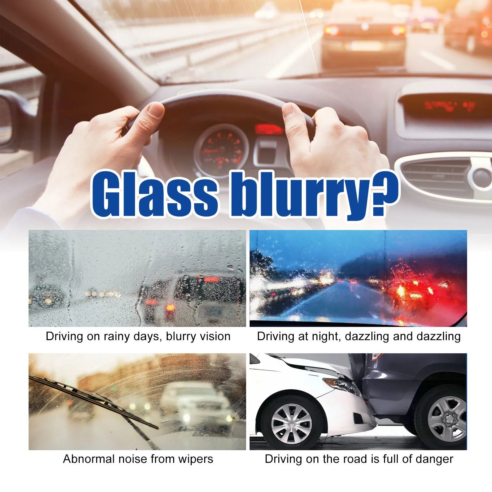 120ml car window glass cleaner bottle with sponge for removing oily films and stains