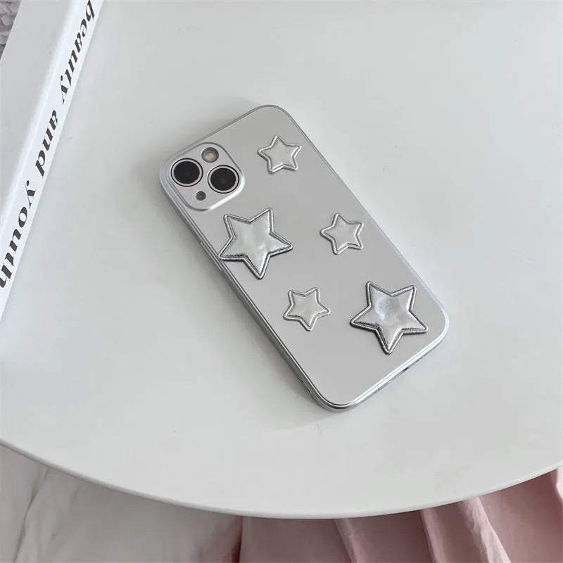 Silver electroplated silicone phone case for iPhone X to 14 Pro Max with XINGX five-dimension design