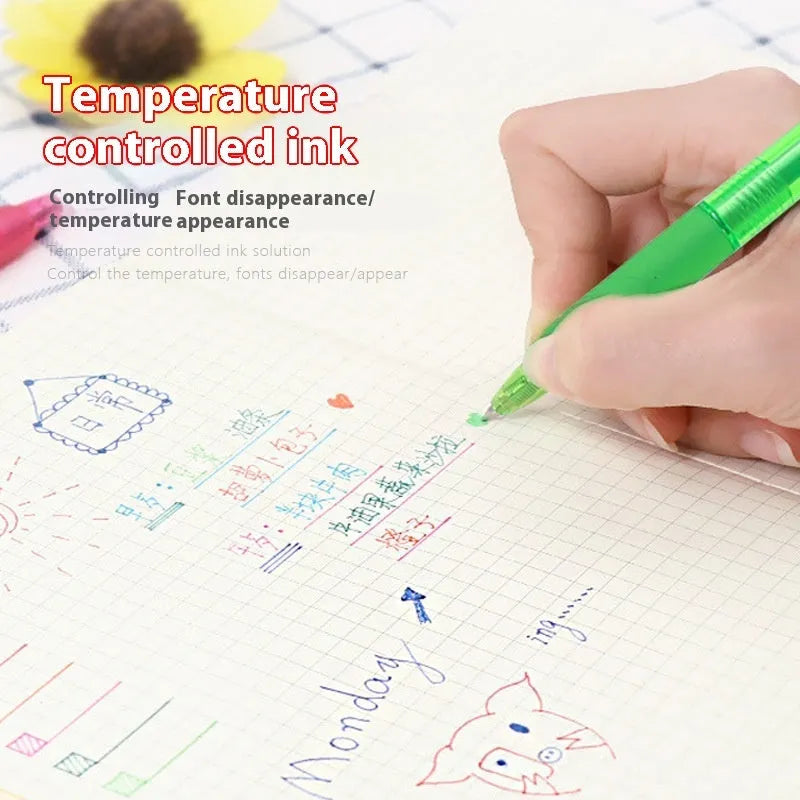 Thermal erasable gel pen with plastic shell and stainless steel nib in 0.5mm or 0.7mm, 14.5cm long