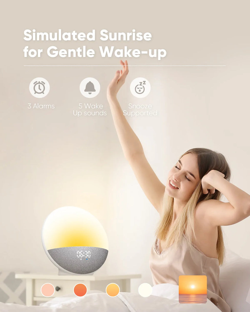 White Bluetooth speaker with RGB colourful luminous lights on a table