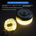 Rechargeable outdoor LED string lights with 30 beads on an 8m cord, showing warm white and colour-changing modes.