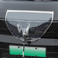 Black waterproof PVC rain cover for electric vehicle charging gun, shown with magnetic strips.