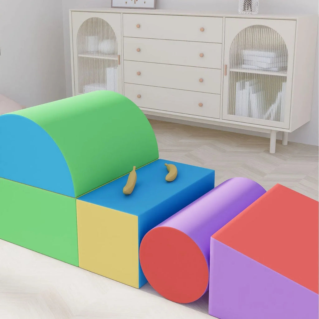 Sensory integration training soft toy set for infants in synthetic leather and sponge for crawling and grasping