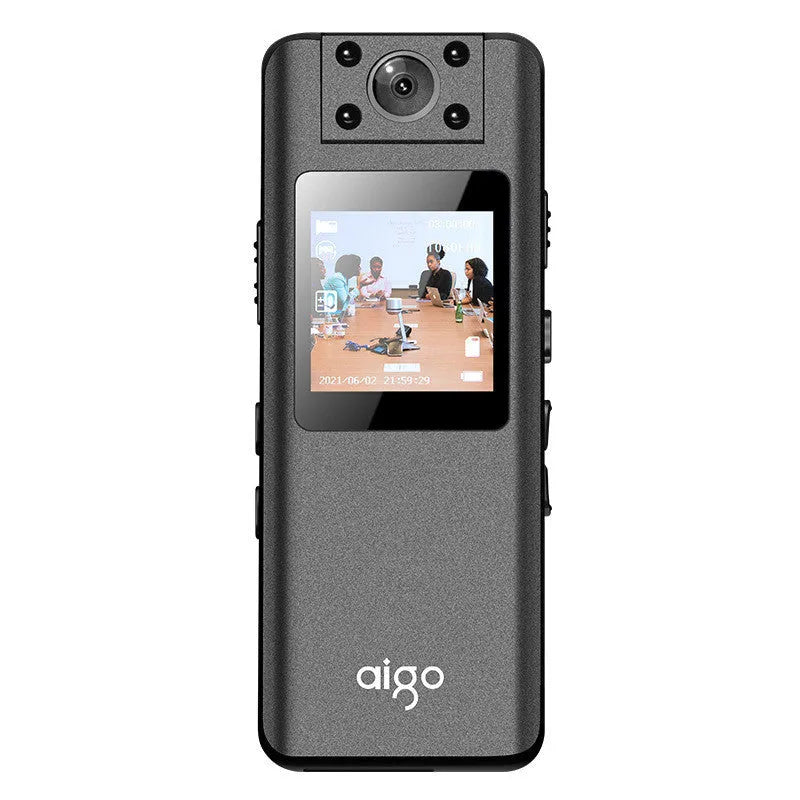 DSJ-S11 black body worn camera showing compact design, lens, and display screen.