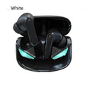 TWS wireless in-ear sports headphones in black or white colour with bilateral stereo configuration