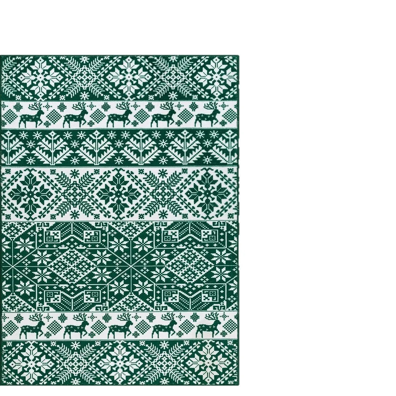 Christmas stripe geometric pattern polyester fibre door mat in 906SDDT-1 colour, 60x90cm size