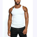 Sleeveless threaded vest in cotton blend fabric, tight-fitting cut in black colour