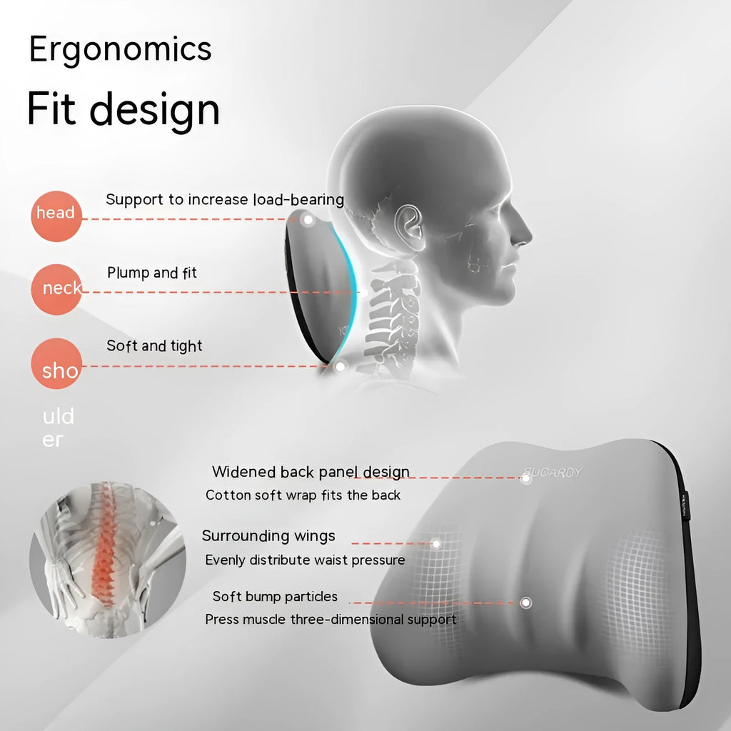 Memory foam car cushion for lumbar and neck support in multiple colour options
