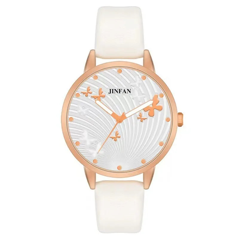 Student Sweet Butterfly Macron quartz watch 36mm dial alloy band casual style