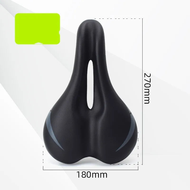 Bicycle seat cushion with hollow centre, shown in 3147 colour pattern, next to an L clamp ring.