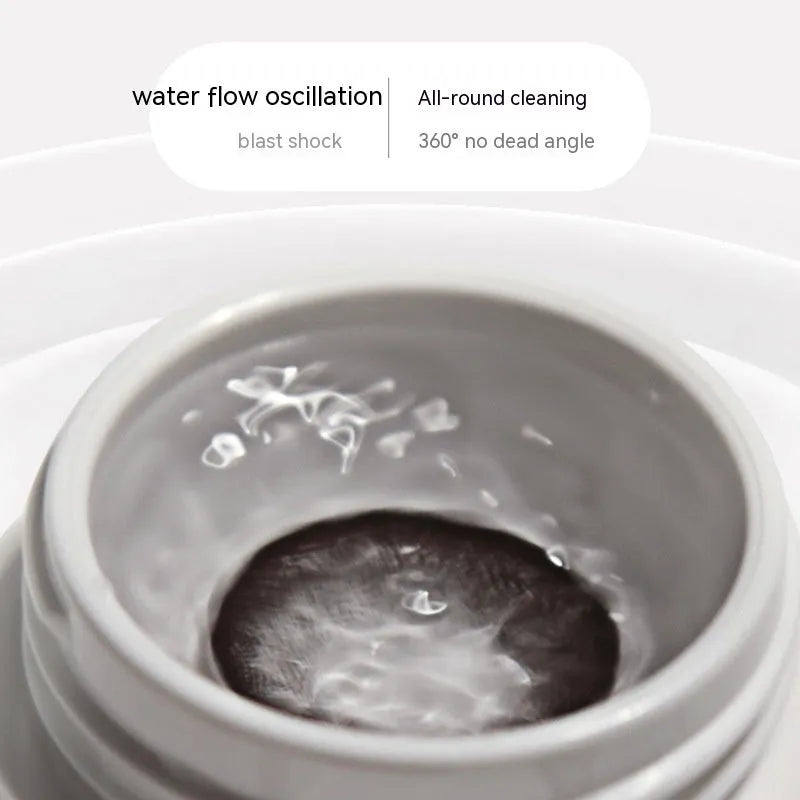Pearl White automatic ultrasonic flushing instrument for cleaning invisible glasses.