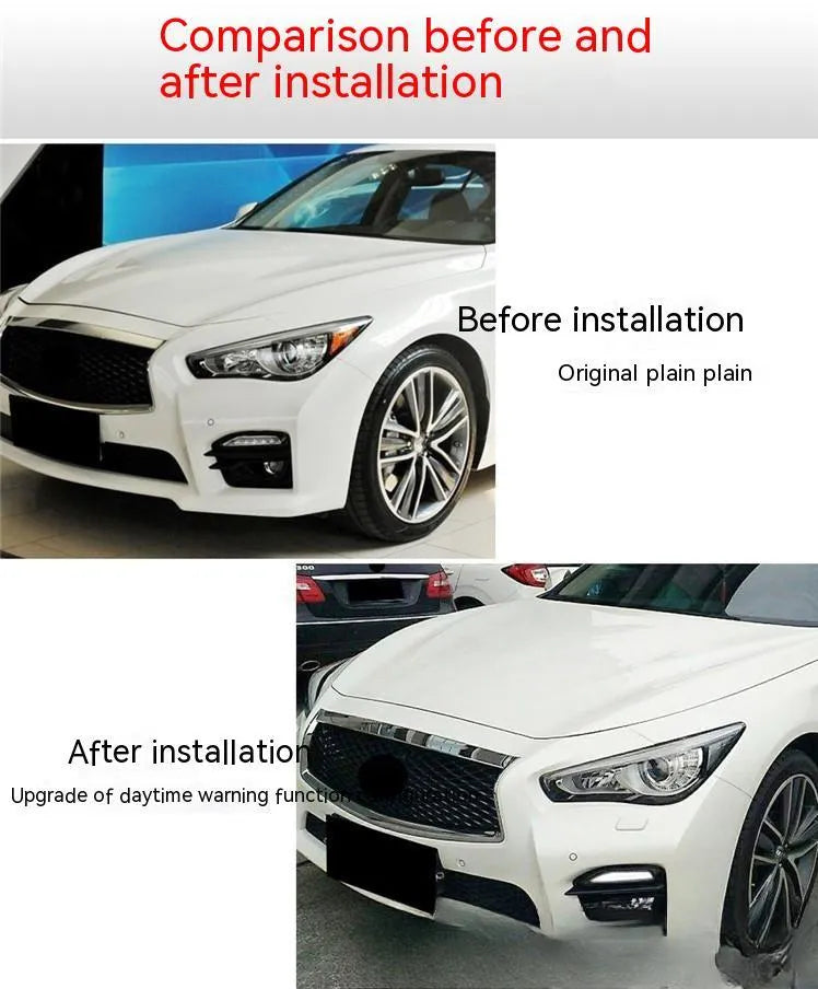 Infiniti Q50 Q70 front bumper LED turn signal and daytime running lamp assembly