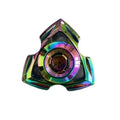 Alloy metal fingertip gyro decompression toy in silver and colourful options
