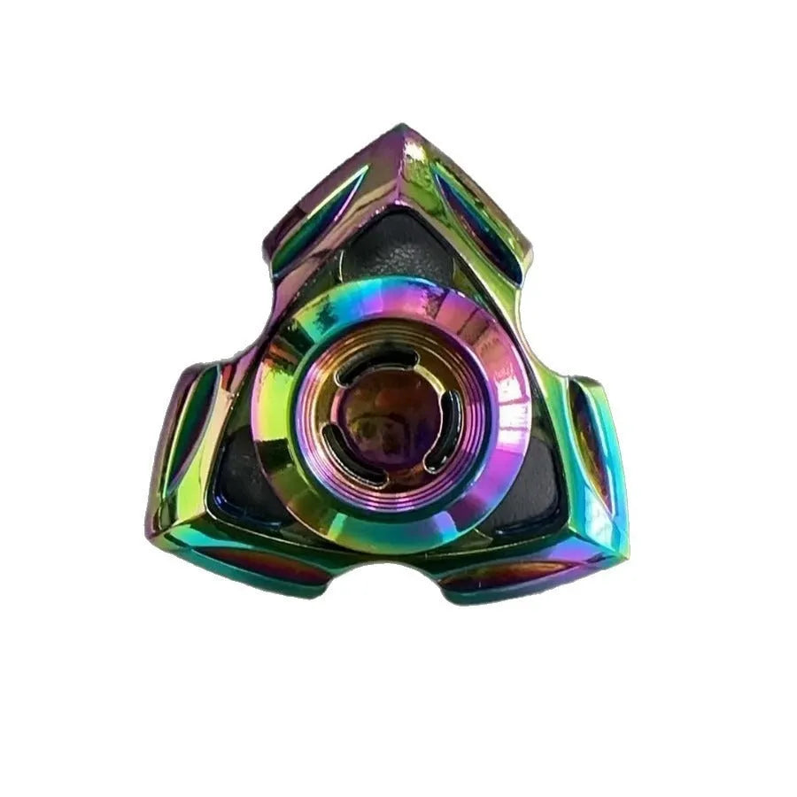 Alloy metal fingertip gyro decompression toy in silver and colourful options