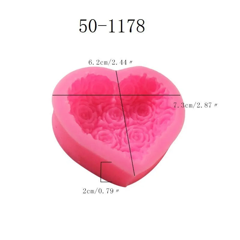 Pink rose silicone mould for Valentine's Day chocolate, fondant and cake decoration, single mould