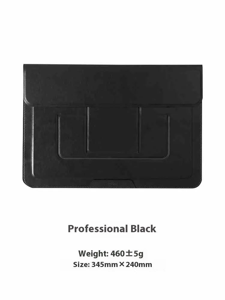 Integrated dual-angle laptop bracket bag set for 13.3-inch notebooks in black and brown colours