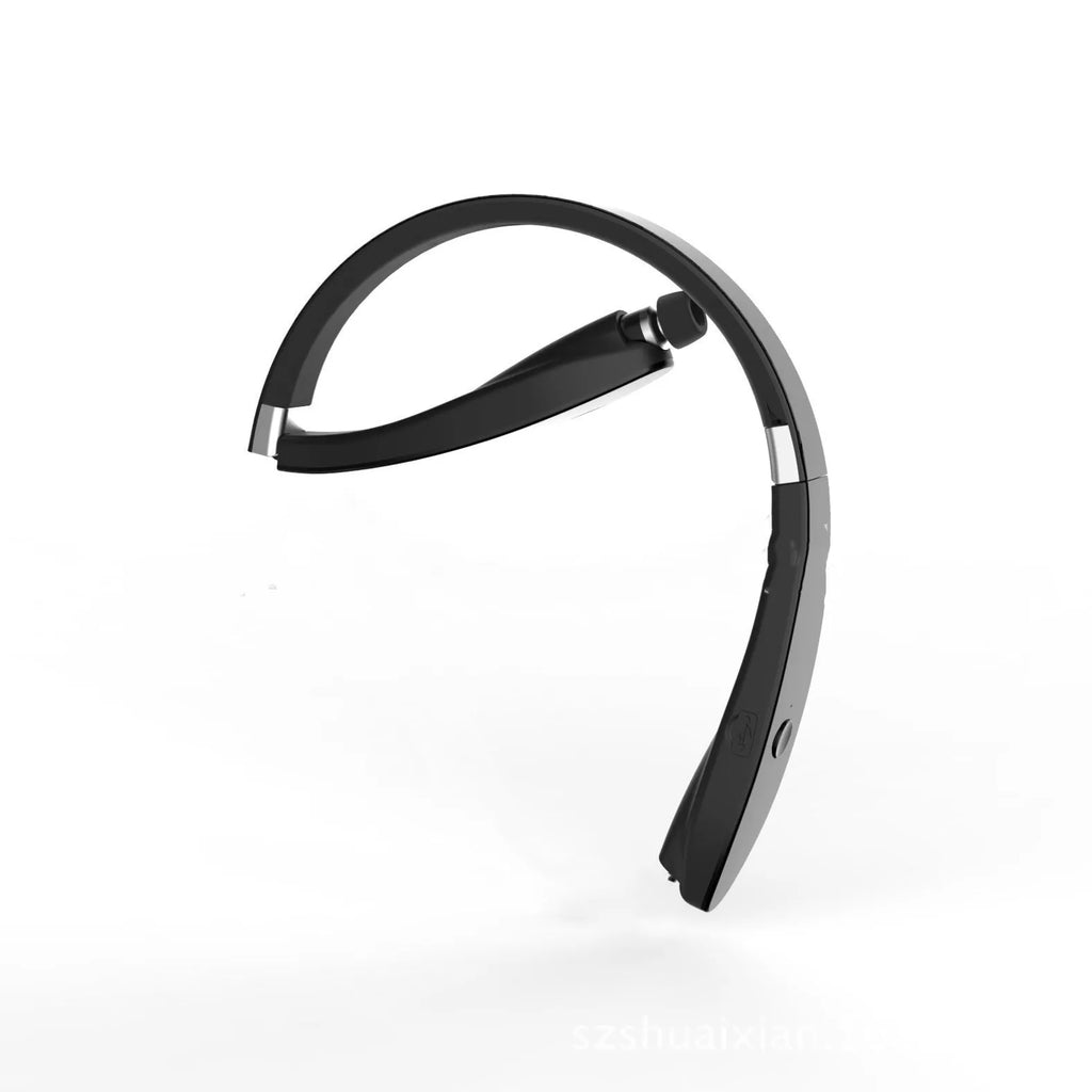 SX991 wireless retractable earbuds in black or white neckband design with Bluetooth 5.0 and battery display