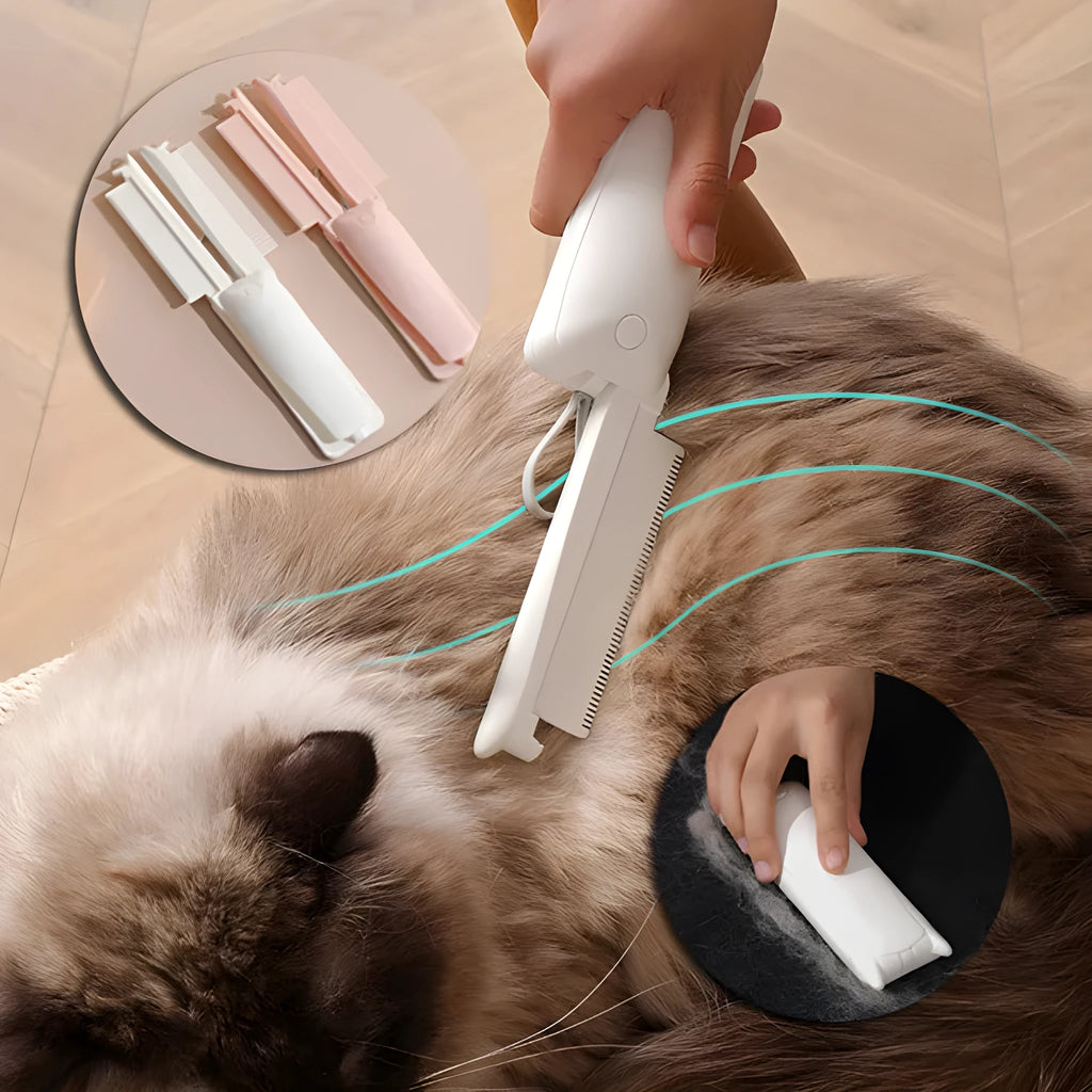 ABS plastic pet grooming brush for dogs and cats with floating hair removal and massage functions