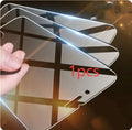 Transparent tempered glass screen protector for iPhone with anti-fingerprint coating.