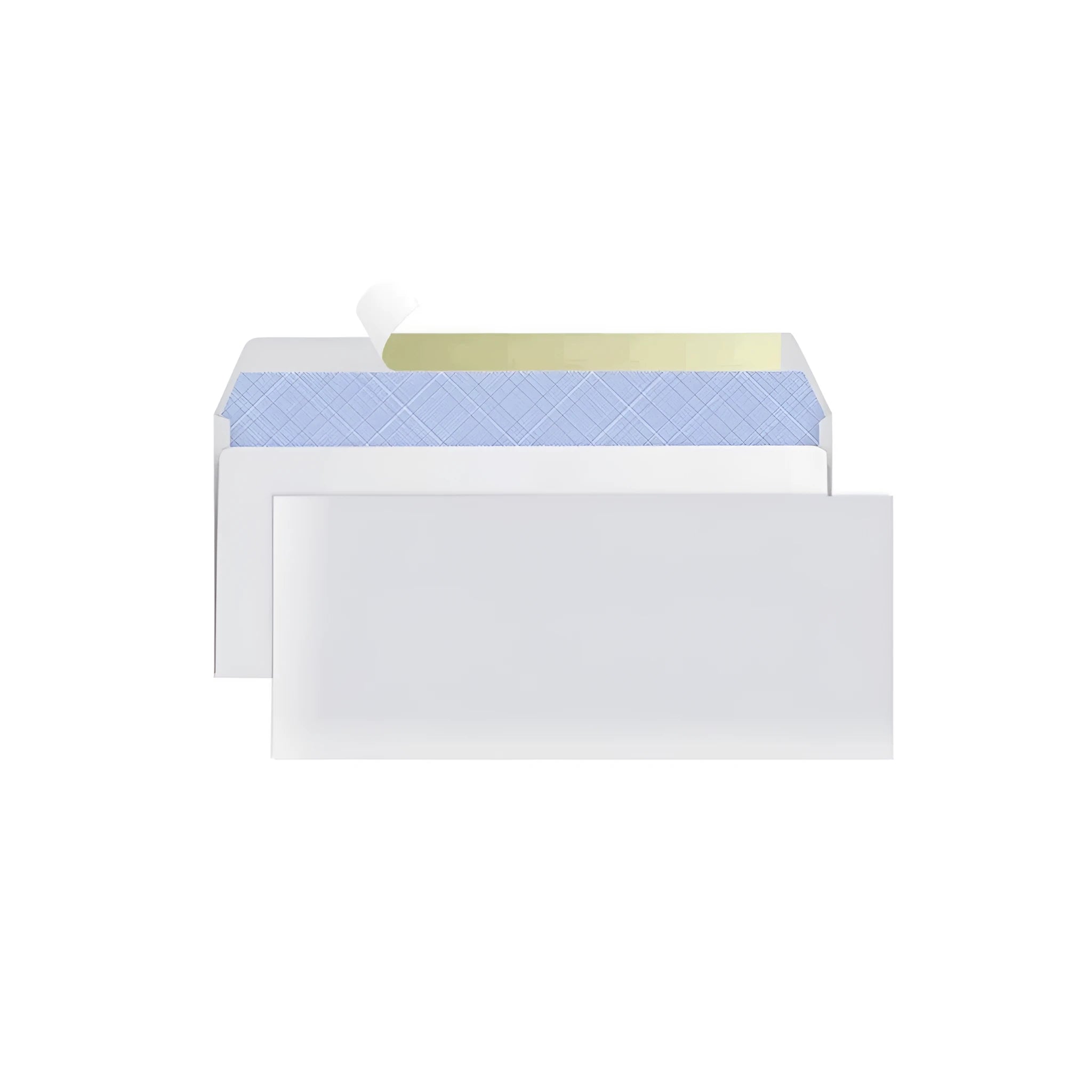 Blue anti-opening self-adhesive confidential envelope measuring 105mm by 240mm with tamper-evident seal