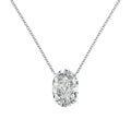 S925 sterling silver women's necklace with geometric oval pendant in gold or platinum finish