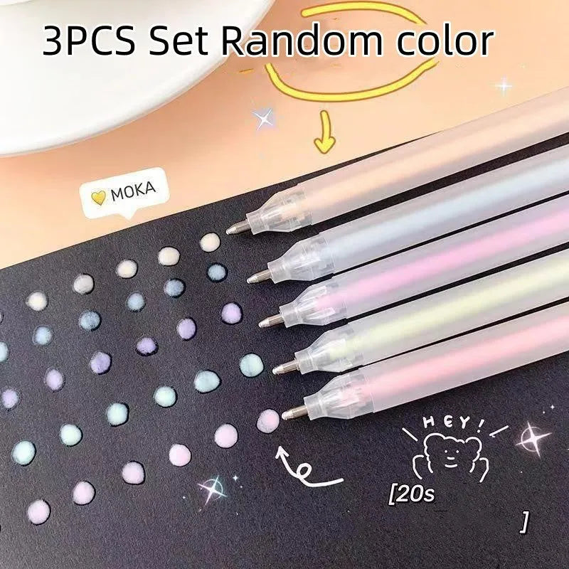 Macaroon colour plastic dispensing pen with cap-pulling mechanism in yellow, white, blue, green, pink or purple