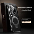 Magnetic rotating bracket phone case in Obsidian Black for Huawei Pura with frosted finish