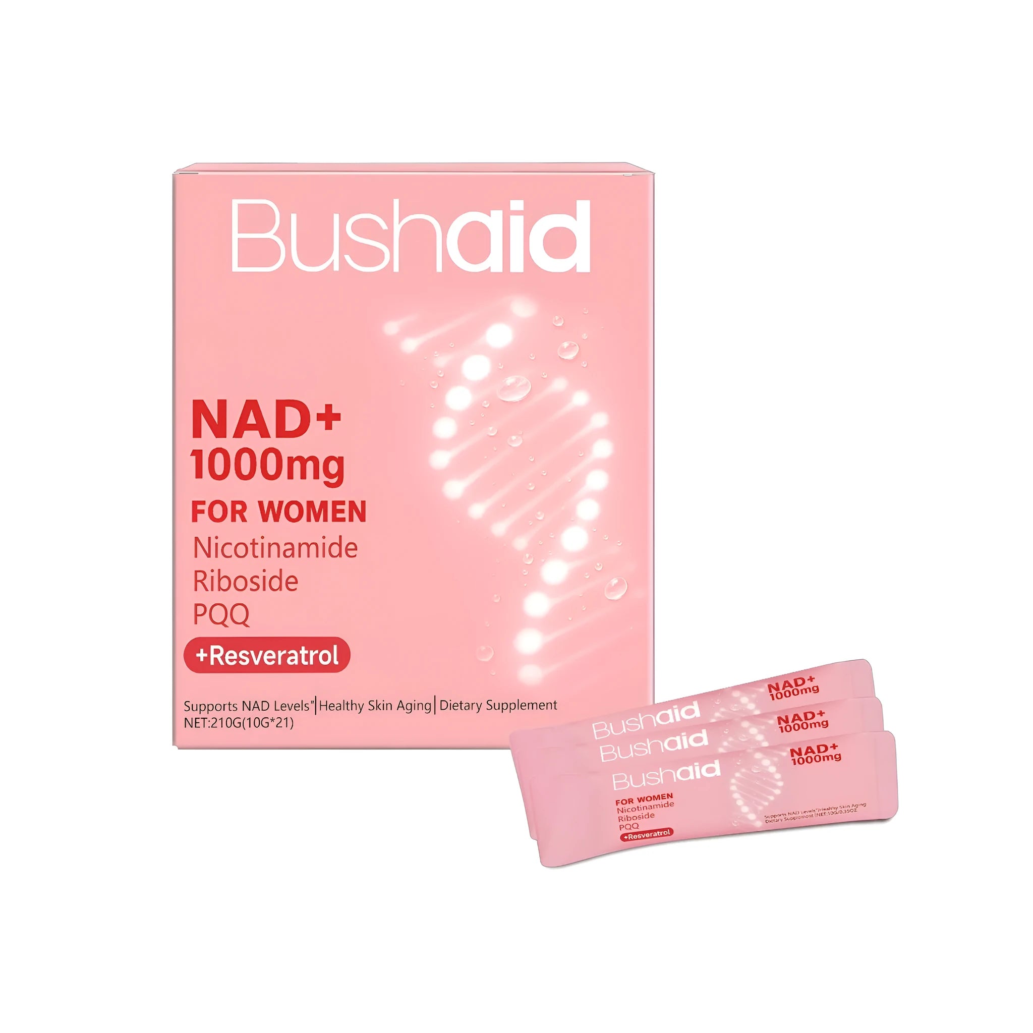 Box of 21 individual 10g sachets of liquid antioxidant drink supplement