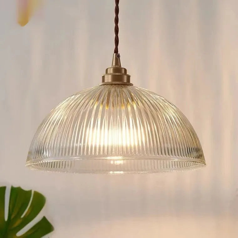 Nordic minimalist glass ceiling light in 20cm diameter with warm light for dining room