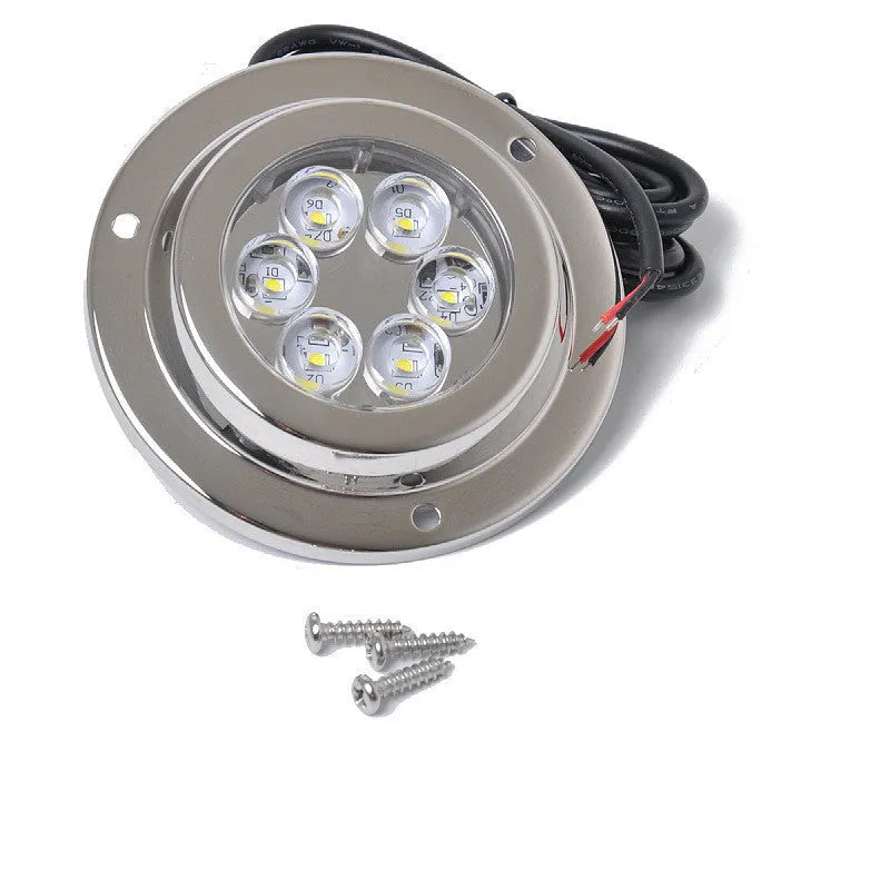 Stainless steel underwater light 12V 6 LED white IP68 marine boat yacht accessory 92.8mm diameter