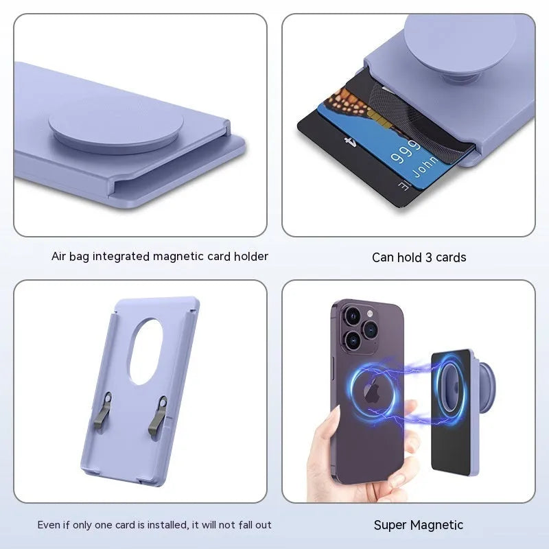 Minimalist magnetic phone holder for iPhone with suction cup base in five colour options.