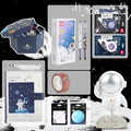 Galaxy space theme stationery set with astronaut notebook in hexagonal gift box